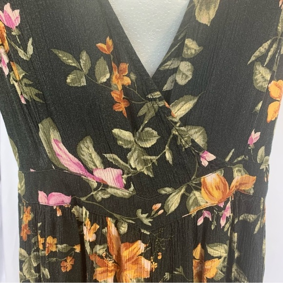 American Eagle Jumpsuit Onesy Palazzo Pant Adjusts Bold Boho Botanical Event M - Picture 6 of 11